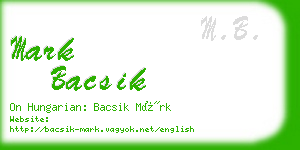 mark bacsik business card